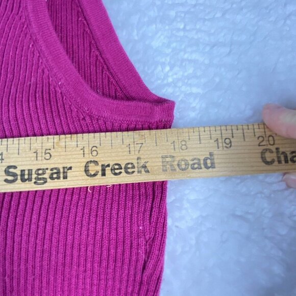 VTG Y2K Kim Rogers Sport Sweater Lot Womens L Green Pink Ribbed Preppy Academia - Picture 14 of 14